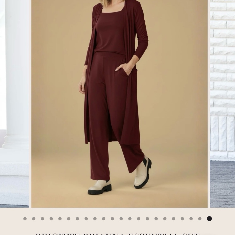 Elegant Brigitte Brianna Women's Pants , Cardigan and Tank Ensemble